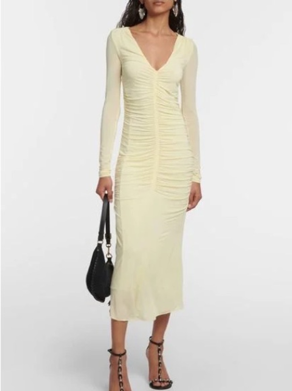 NWT Isabel Marant Women's Yellow Laly Midi Dress in Yellow, Size 40, US 8